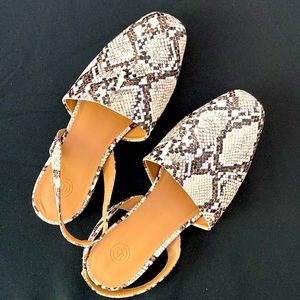 Snakeskin mules